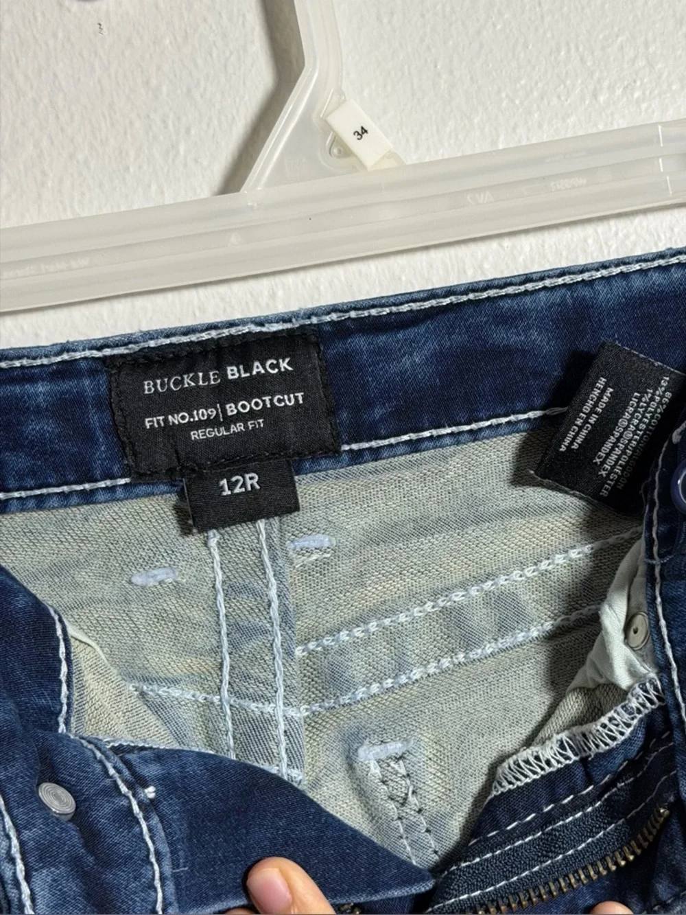 Buckle Black Kids Boys Fit No 109 Bootcut Jeans Dark Wash Contrast‎ Stitch 12R